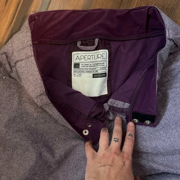 Aperture Dusty Purple Insulated Snow Pants with Belt Loops and Pockets M - Picture 3 of 9